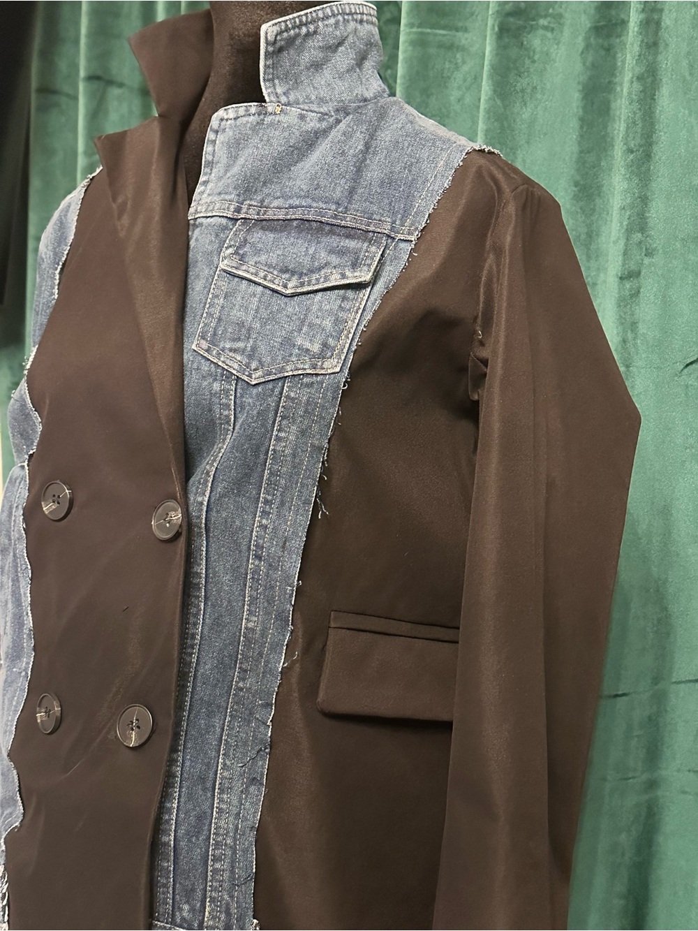 Hybrid mixed-media patchwork jacket!